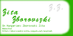 zita zborovszki business card